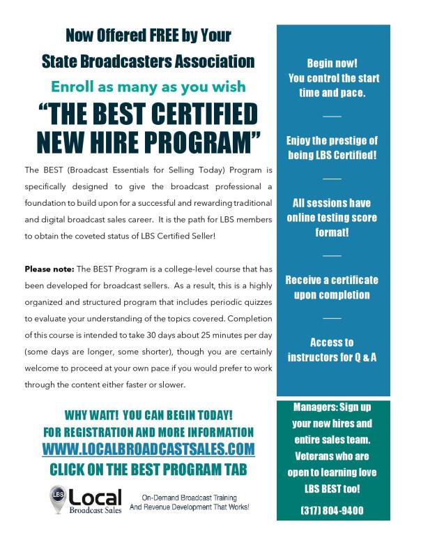 BEST Sales Certification flyer